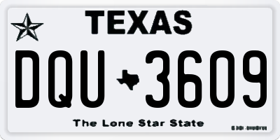 TX license plate DQU3609