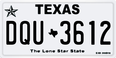TX license plate DQU3612