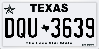 TX license plate DQU3639