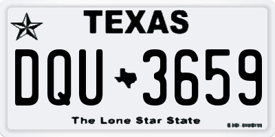 TX license plate DQU3659