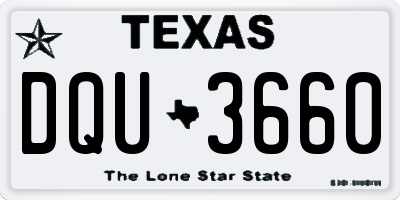 TX license plate DQU3660