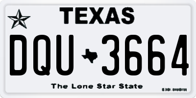 TX license plate DQU3664