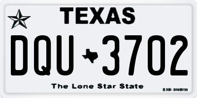 TX license plate DQU3702