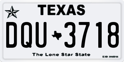 TX license plate DQU3718
