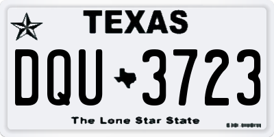 TX license plate DQU3723