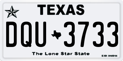 TX license plate DQU3733
