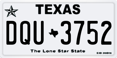 TX license plate DQU3752