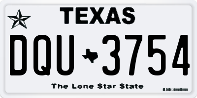 TX license plate DQU3754