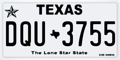 TX license plate DQU3755