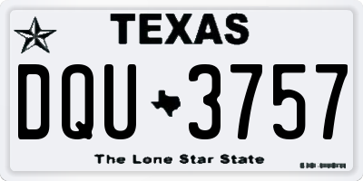 TX license plate DQU3757