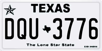 TX license plate DQU3776