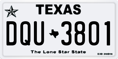 TX license plate DQU3801