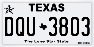 TX license plate DQU3803