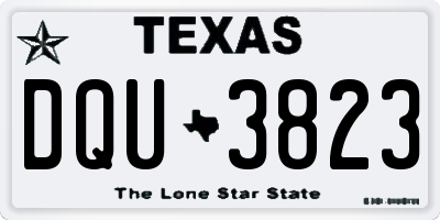 TX license plate DQU3823