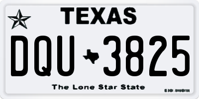 TX license plate DQU3825