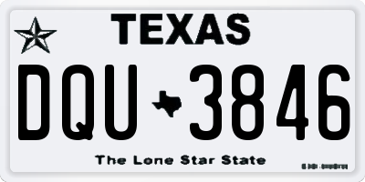 TX license plate DQU3846