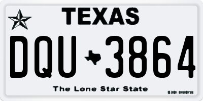 TX license plate DQU3864