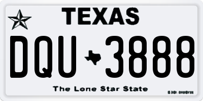 TX license plate DQU3888