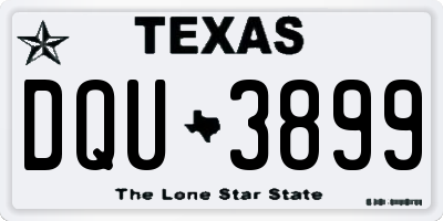TX license plate DQU3899