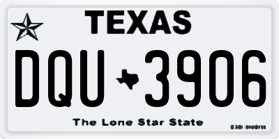TX license plate DQU3906