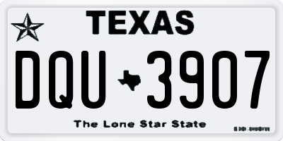 TX license plate DQU3907