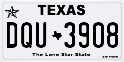 TX license plate DQU3908