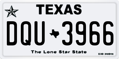 TX license plate DQU3966
