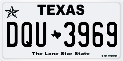 TX license plate DQU3969