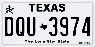 TX license plate DQU3974