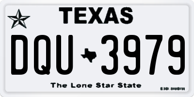 TX license plate DQU3979