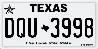 TX license plate DQU3998