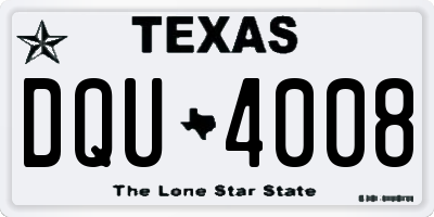 TX license plate DQU4008