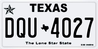 TX license plate DQU4027