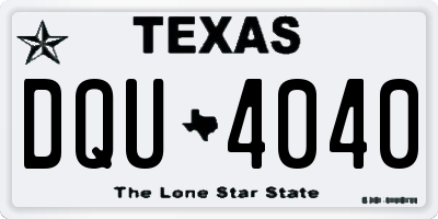 TX license plate DQU4040