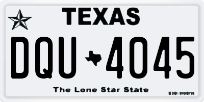 TX license plate DQU4045