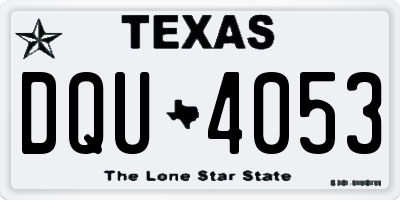 TX license plate DQU4053