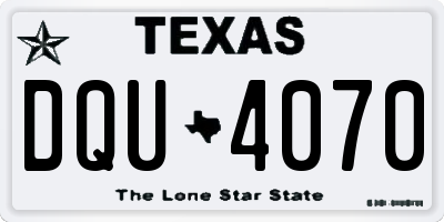 TX license plate DQU4070