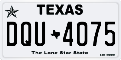 TX license plate DQU4075
