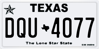 TX license plate DQU4077
