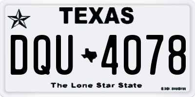 TX license plate DQU4078