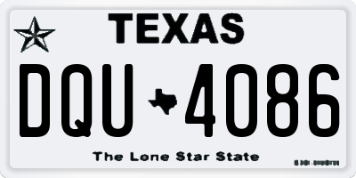 TX license plate DQU4086