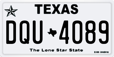 TX license plate DQU4089