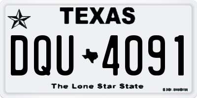TX license plate DQU4091