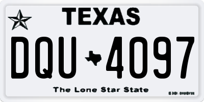 TX license plate DQU4097