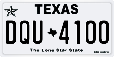 TX license plate DQU4100