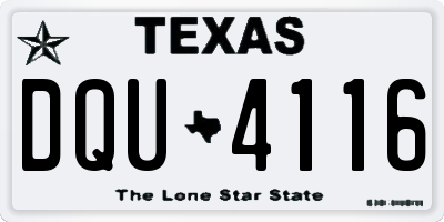 TX license plate DQU4116