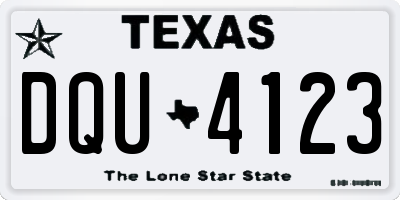 TX license plate DQU4123