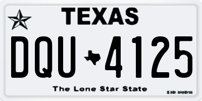 TX license plate DQU4125