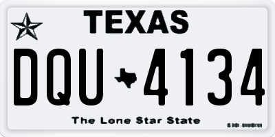 TX license plate DQU4134