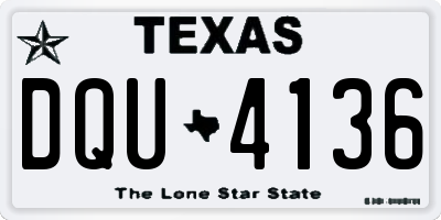 TX license plate DQU4136